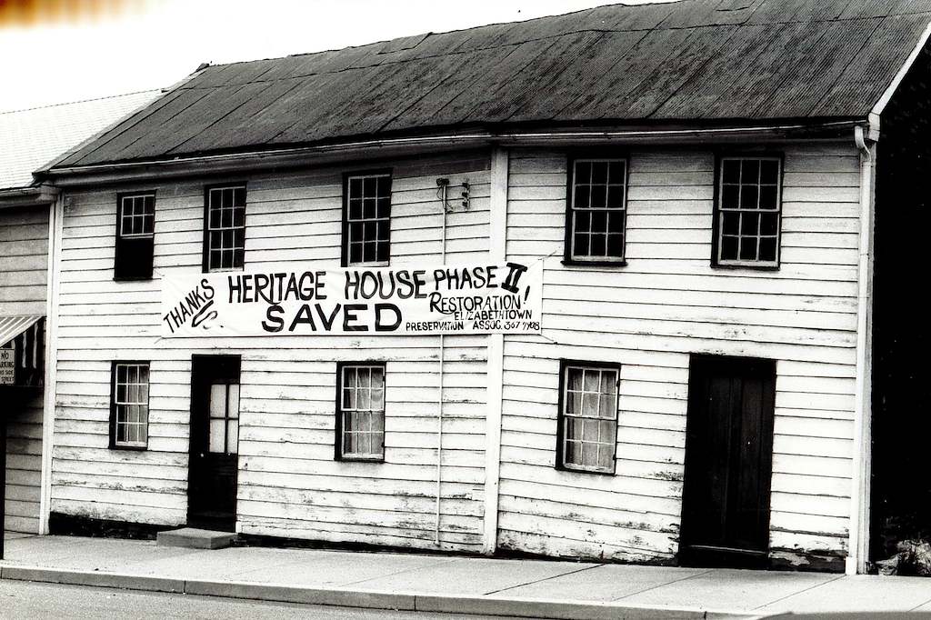 black and white photo of building prior to renovations